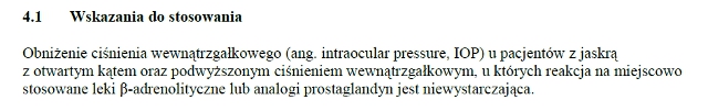 Wskazania wg ChPL