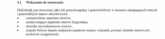 Wskazania wg ChPL