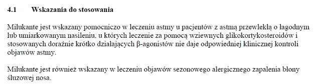 Wskazania wg ChPL