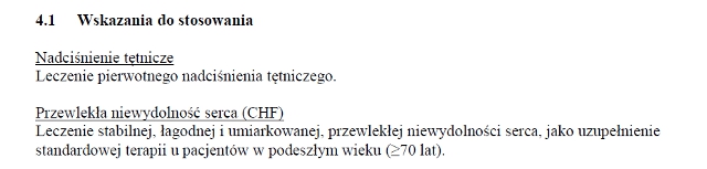 Wskazania wg ChPL