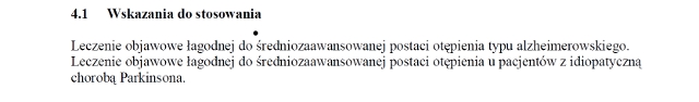 Wskazania wg ChPL