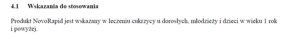 Wskazania wg ChPL