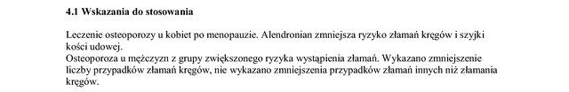 Wskazania wg ChPL