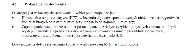 Wskazania wg ChPL