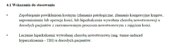 Wskazania wg ChPL