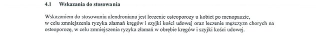 Wskazania wg ChPL