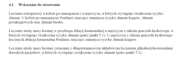Wskazania wg ChPL