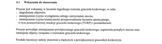 Wskazania wg ChPL