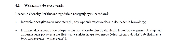 Wskazania wg ChPL