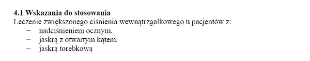 Wskazania wg ChPL