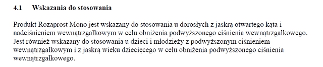 Wskazania wg ChPL