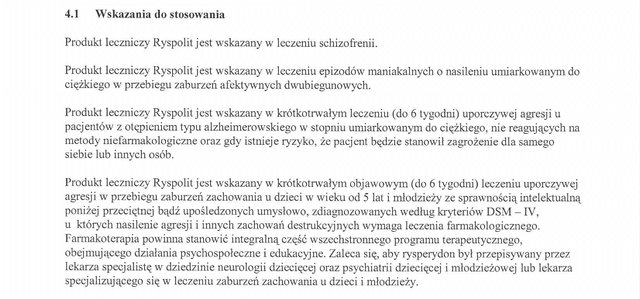 Wskazania wg ChPL