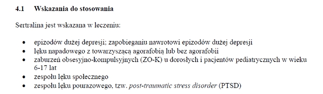 Wskazania wg ChPL