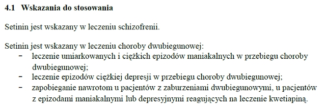 Wskazania wg ChPL