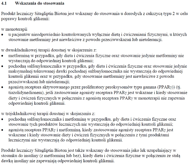 Wskazania wg ChPL