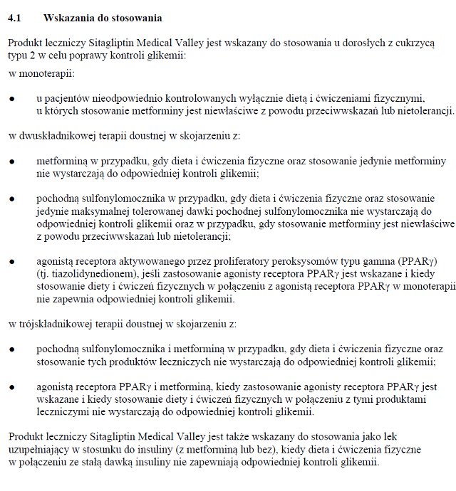 Wskazania wg ChPL