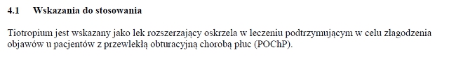 Wskazania wg ChPL
