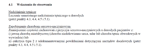 Wskazania wg ChPL