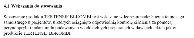 Wskazania wg ChPL
