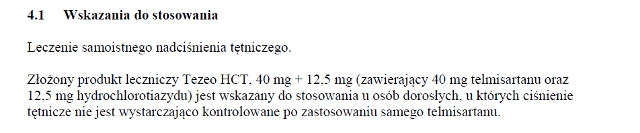 Wskazania wg ChPL