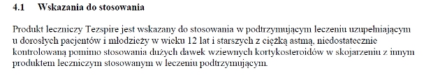 Wskazania wg ChPL