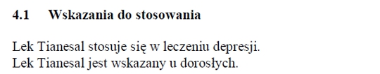 Wskazania wg ChPL