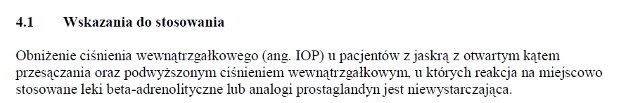 Wskazania wg ChPL