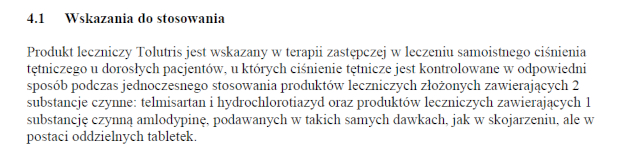Wskazania wg ChPL