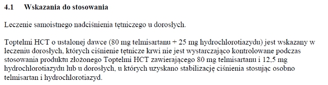 Wskazania wg ChPL