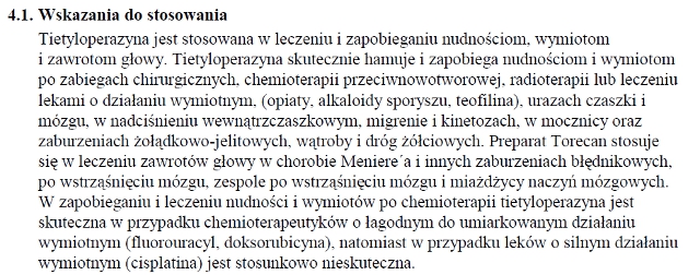 Wskazania wg ChPL