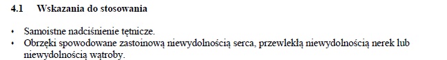 Wskazania wg ChPL