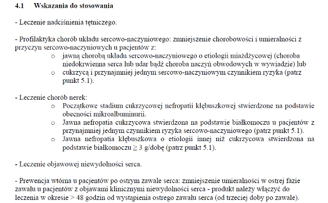 Wskazania wg ChPL