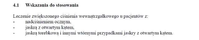 Wskazania wg ChPL