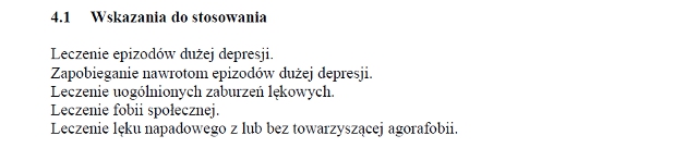 Wskazania wg ChPL