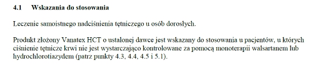 Wskazania wg ChPL