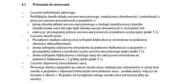 Wskazania wg ChPL