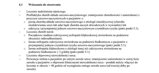 Wskazania wg ChPL