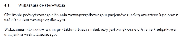 Wskazania wg ChPL