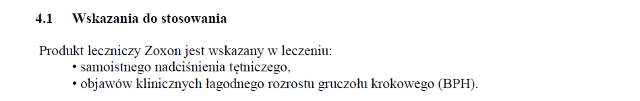 Wskazania wg ChPL
